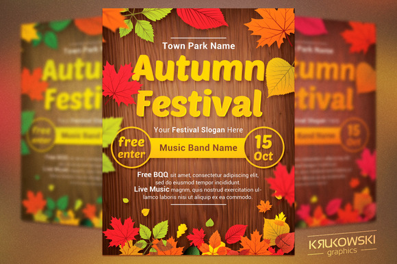 Autumn Festival Flyer Template ~ Flyer Templates on Creative Market