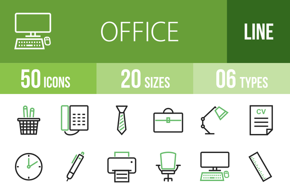 50 Office Green Black Icons 50 Office Green Black Icons