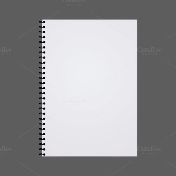Blank Realistic Spiral Notepad