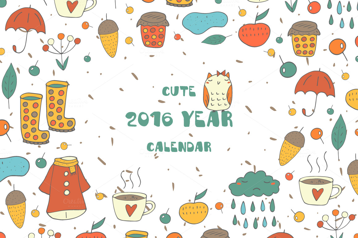 Cute Calendar Templates 2016 : Cute year calendar brochure templates on creative Cute Calendar Templates 2016 : Cute year calendar brochure templates on creative