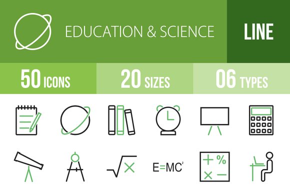 50 Education Science Green Black
