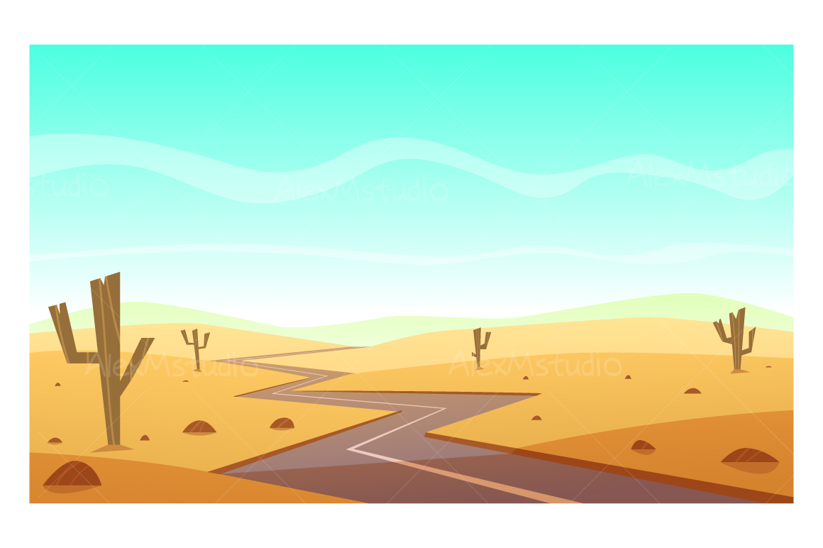 Дорога в пустыне вектор