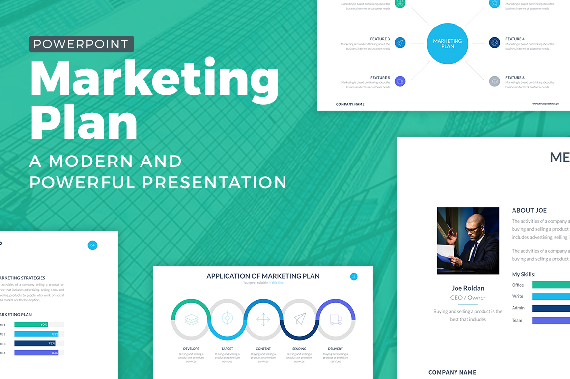 Marketing Plan Powerpoint Template Presentation Templates On Creative Market