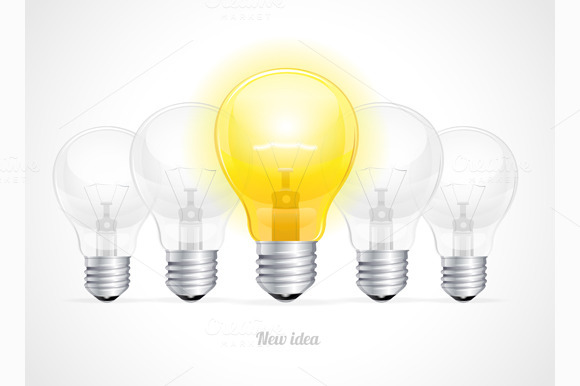 Bulb Icon With Idea Concept Vector Bulb Icon With Idea Concept Vector