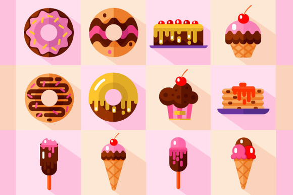 Dessert Icons Set Dessert Icons Set
