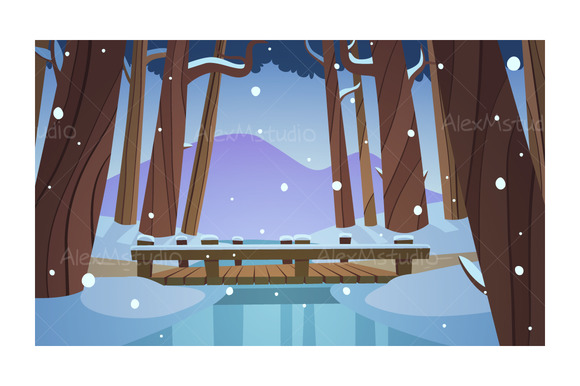 Small Wooden Bridge In The Woods