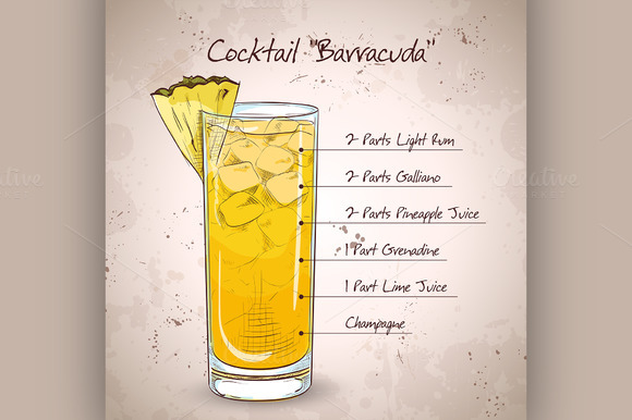 Hard Drink Cocktail Barracuda