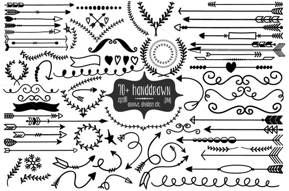 72 Handdrawn Arrows Dividers Etc 72 Handdrawn Arrows Dividers Etc