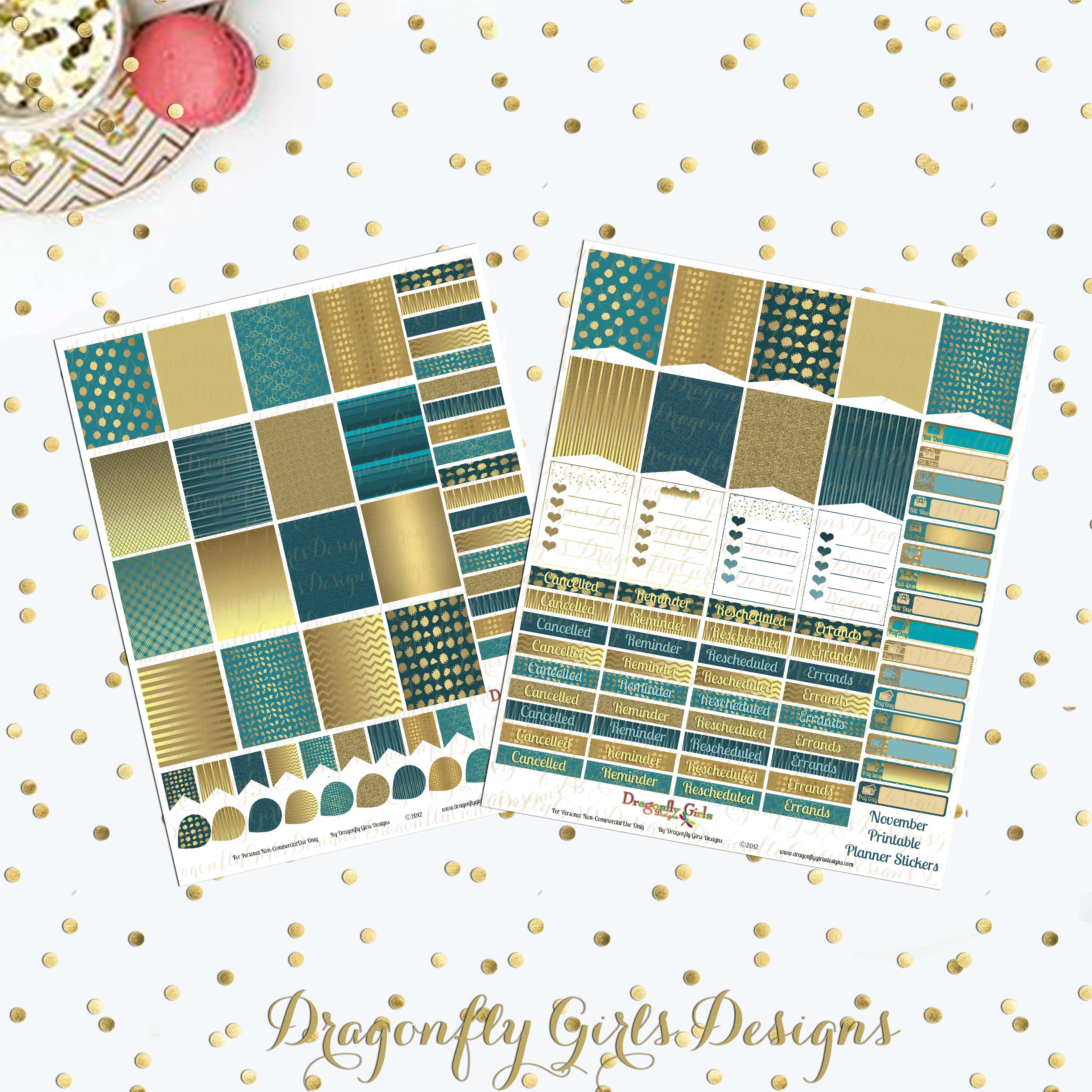 November Printable Planner Stickers ~ Graphics on Creative Market