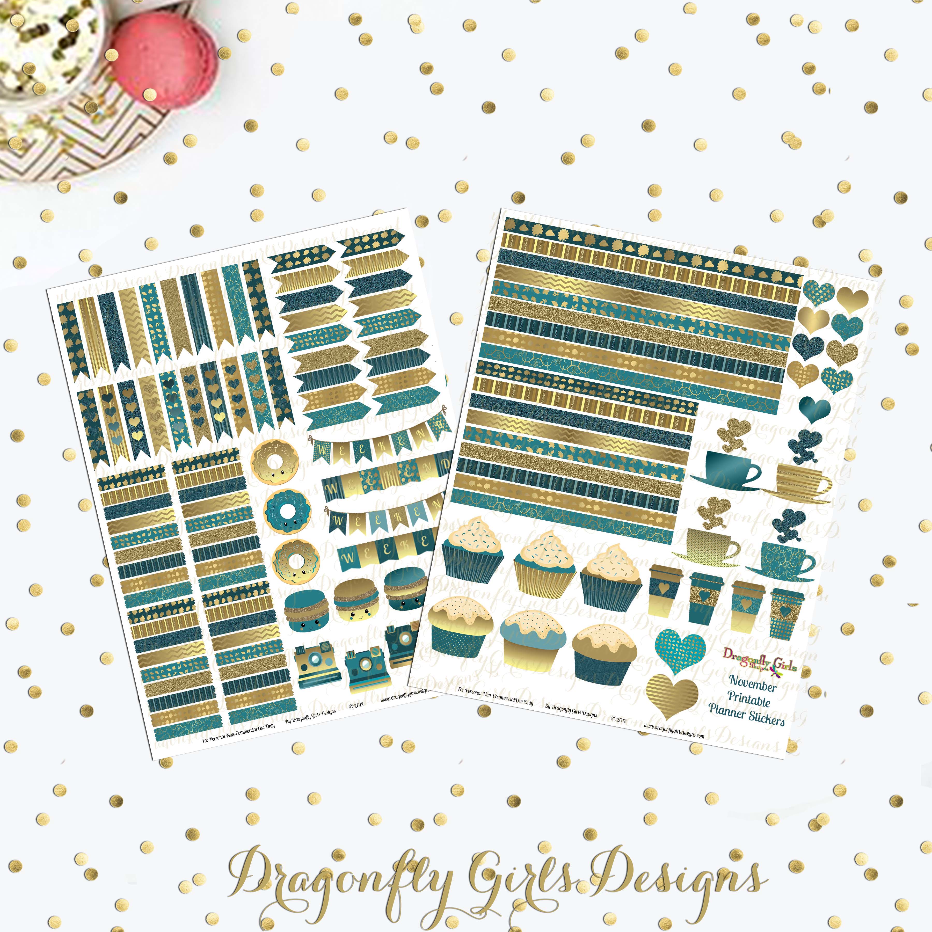 November Printable Planner Stickers ~ Graphics on Creative Market