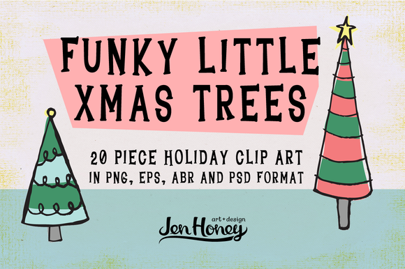 Funky Little X-Mas Trees Clip Art Funky Little X-Mas Trees Clip Art