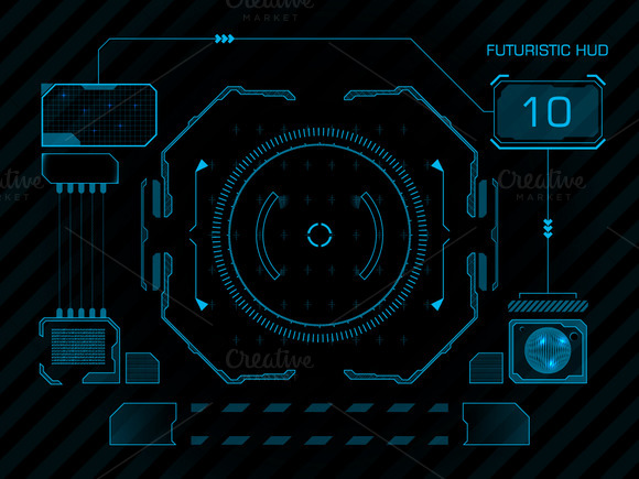 Futuristic HUD Touch GUI Elements Futuristic HUD Touch GUI Elements
