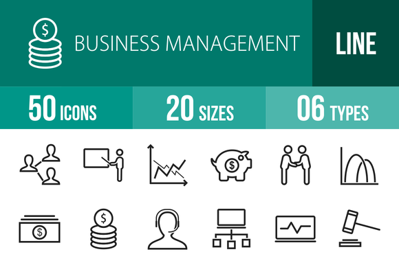 50 Business Management Line Icons 50 Business Management Line Icons