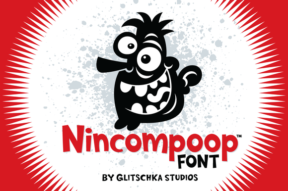 Nincompoop Font Nincompoop-font-cover-f