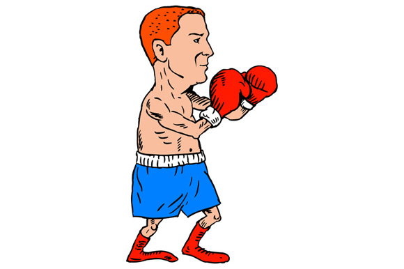 Boxer Fighting Stance Cartoon ~ Illustrations on Creative Market