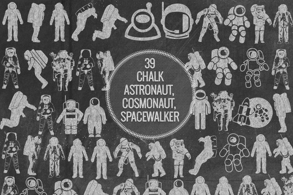 Chalk Astronaut Cosmonaut Spacewalke Chalk Astronaut Cosmonaut Spacewalke