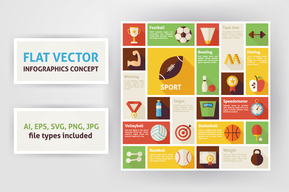Sport Competition Flat Infographics Sport Competition Flat Infographics