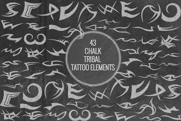 Chalk Tribal Tattoo Elements