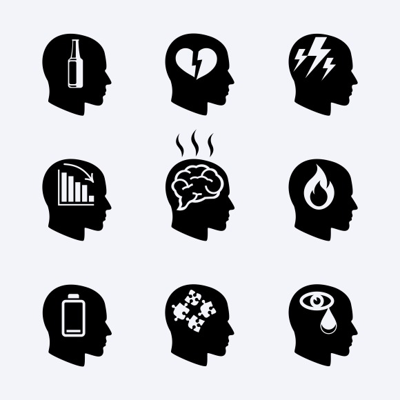 Depression Stress Concept Icons