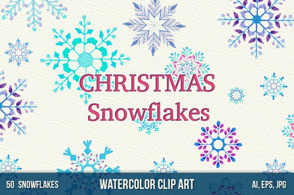 50 Watercolor Snowlakes 50 Watercolor Snowlakes