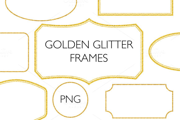 Golden Glitter Frames PNG Golden Glitter Frames PNG