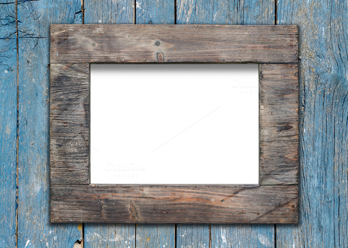 Empty Frame On Wooden Surface