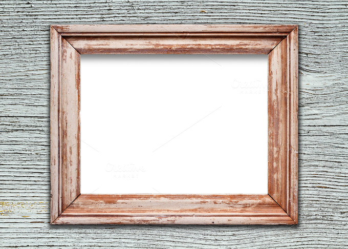 Empty Frame On Wooden Surface