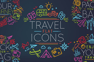 Travel flat icons