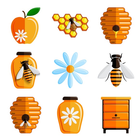Honey Vector Set Of Icons