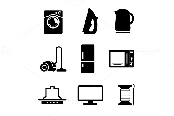 Set Of Home Appliances Icons Set Of Home Appliances Icons