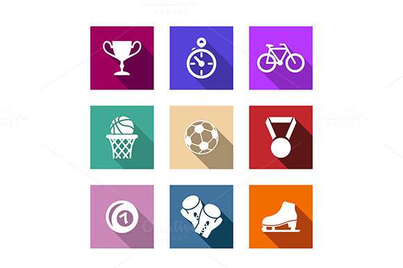 Flat Sporting Web Icons Flat Sporting Web Icons