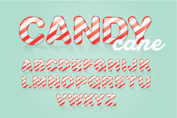 Candy Cane Typography Vector
