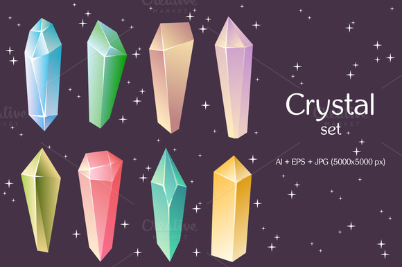 Crystal Design Elements Vector