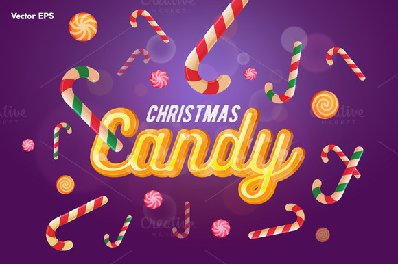 Christmas Candy Header And Sweets