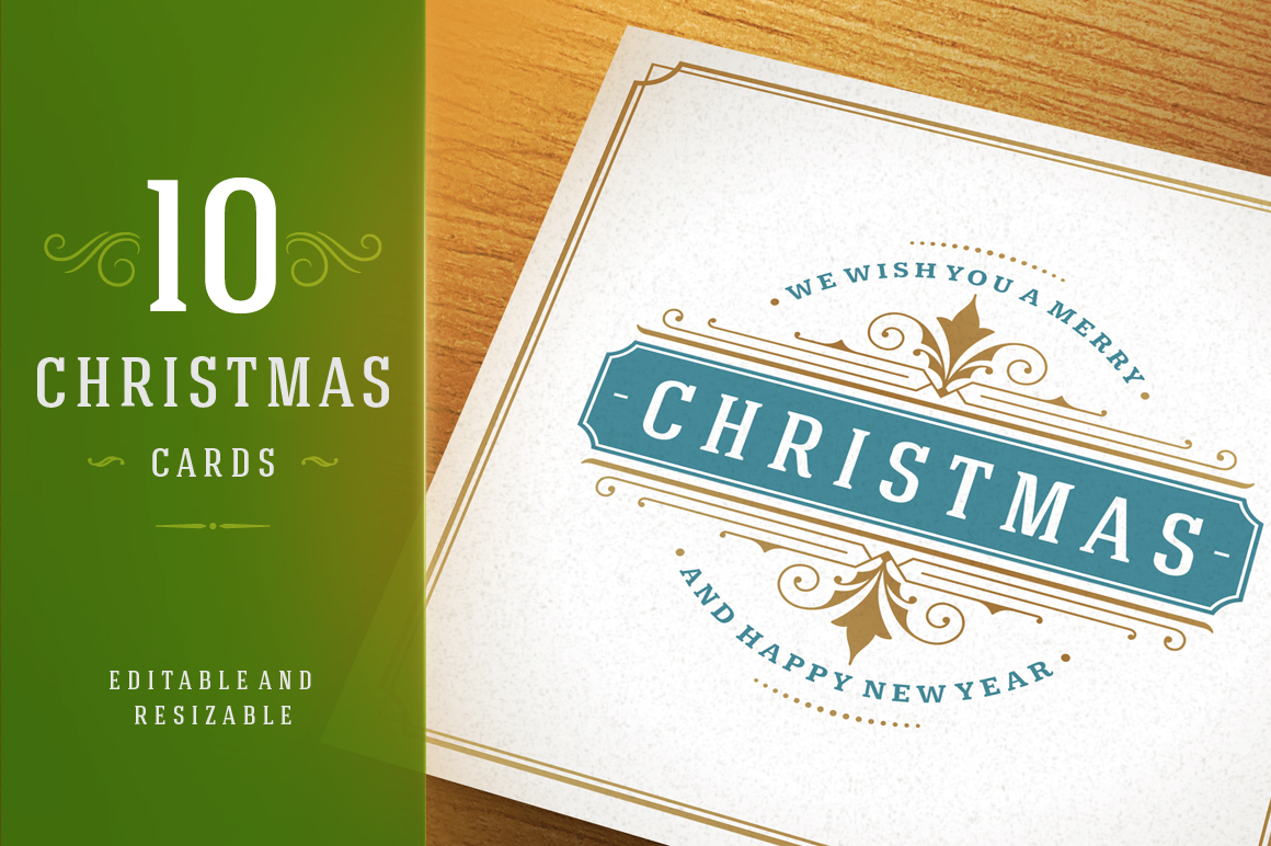 10 Christmas greeting cards   bonus ~ Card Templates on Creative Market