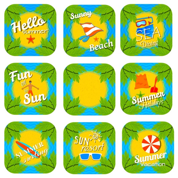 Set Beach Stickers Set Beach Stickers