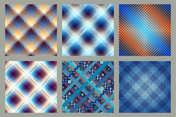 Set Of Diagonal Plaid Patterns Set Of Diagonal Plaid Patterns
