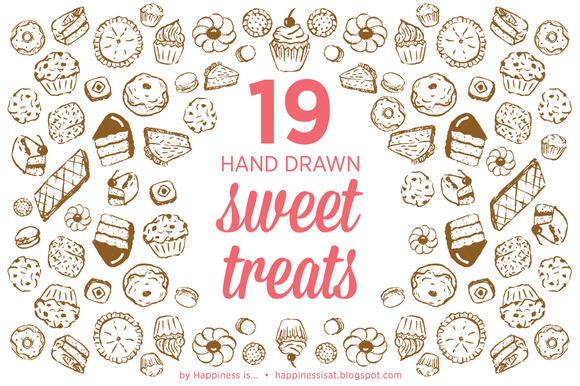 19 Hand Drawn Cakes And Sweet Treats 19 Hand Drawn Cakes And Sweet Treats