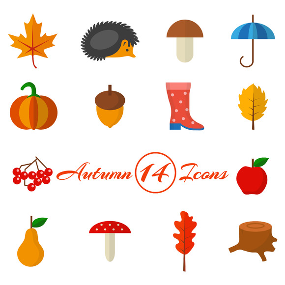 Autumn Set Of 14 Icons
