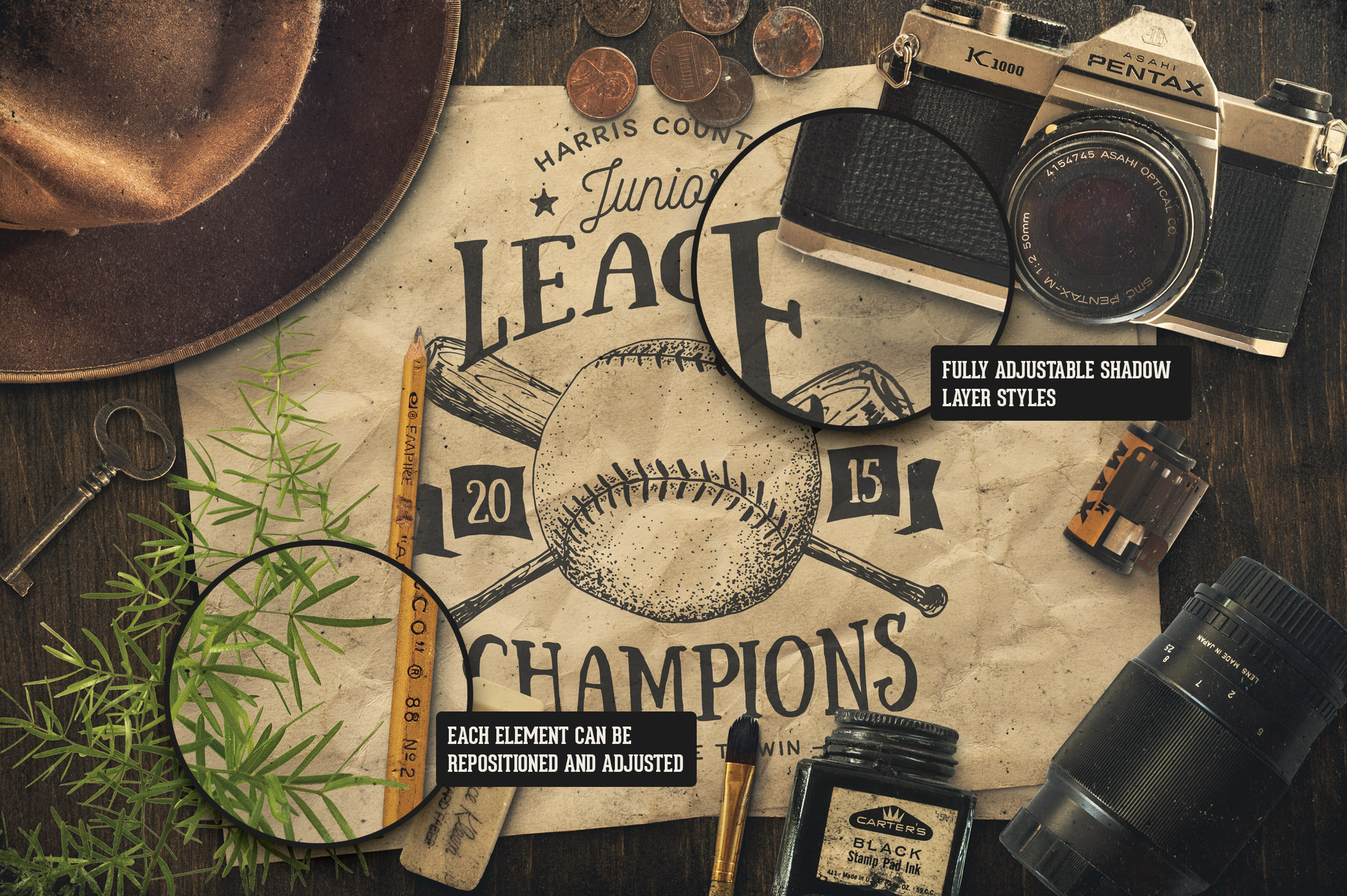 Ultimate Vintage Scene Generator Product Mockups on