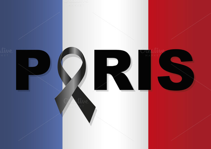 France Flag Paris Black Ribbon France Flag Paris Black Ribbon