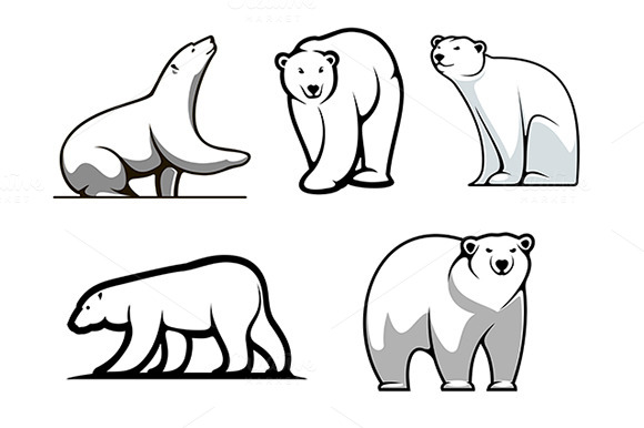 White Polar Bears Set White Polar Bears Set