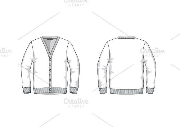 Mens Sweater Technical Drawing » Designtube - Creative Design Content