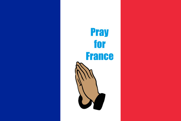 Flag Of France With Praying Hands Flag Of France With Praying Hands