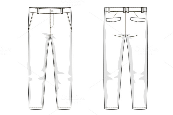 Flat Drawing Of Male Trouser » Designtube - Creative Design Content