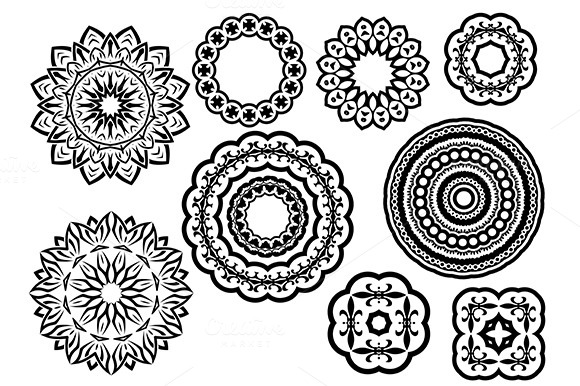 Circle Vignette Lace Ornaments Set Circle Vignette Lace Ornaments Set