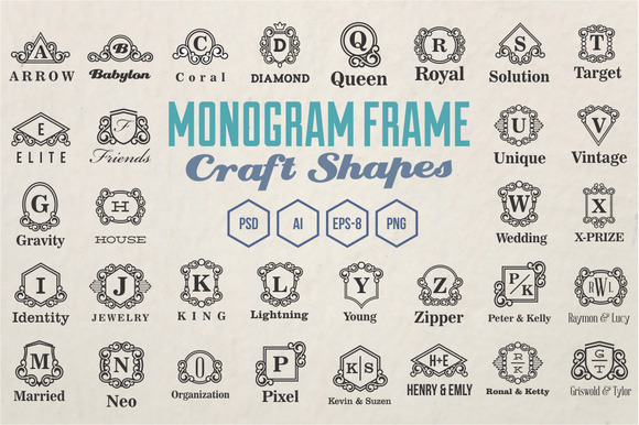 Monogram Frames Craft Shapes Monogram Frames Craft Shapes