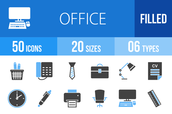 50 Office Blue Black Icons 50 Office Blue Black Icons