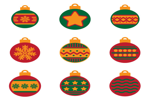 Set Of Flat Icons Christmas Balls Set Of Flat Icons Christmas Balls