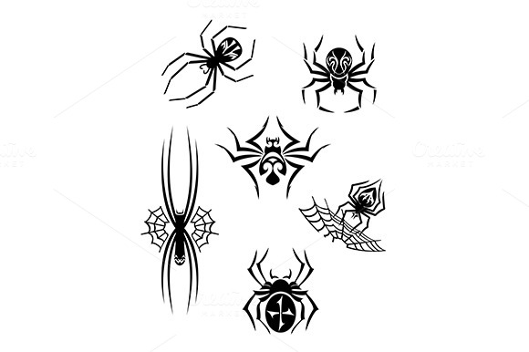 Black Danger Spiders Set